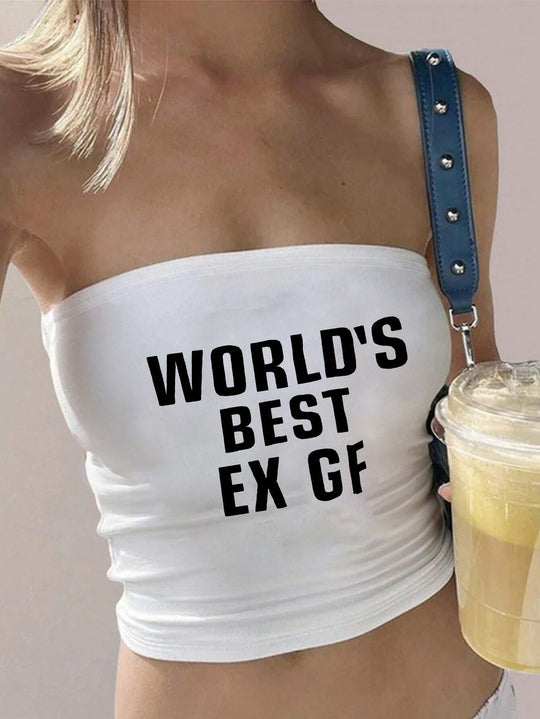 Damen Bandeau-Top mit fröhlichem Gespenster-Motiv EB
