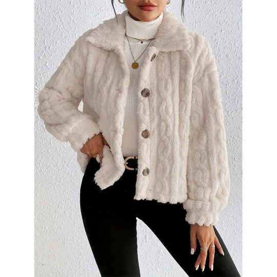 Damen Flauschige Oversize-Jacke EB