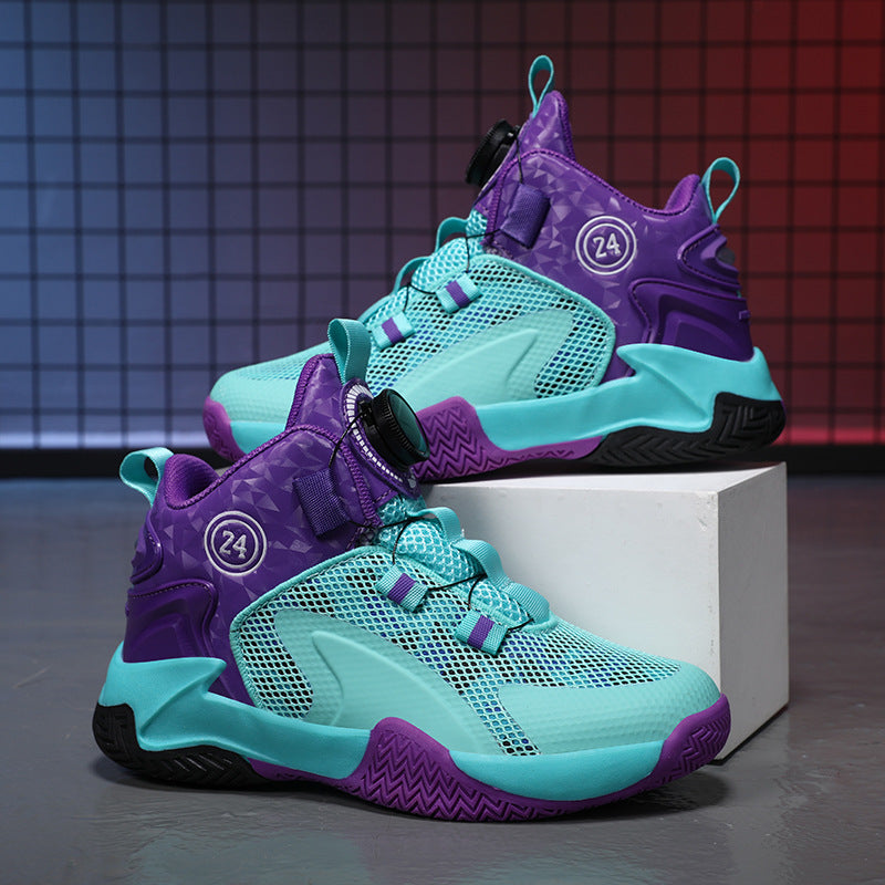 Unisex atmungsaktive Basket-Performance-Sneaker mit Drehverschluss, verstärkter Ferse und griffiger Profillaufsohle EB