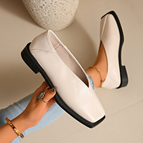 Damen Ballerinas mit eckiger Zehenpartie und rutschfester Sohle EB