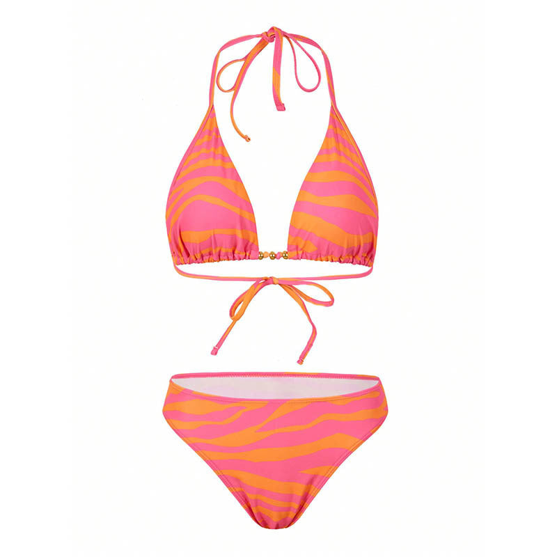 Damen Bikiniset mit modischem Wickelrock und trendigem Zebra-Design EB