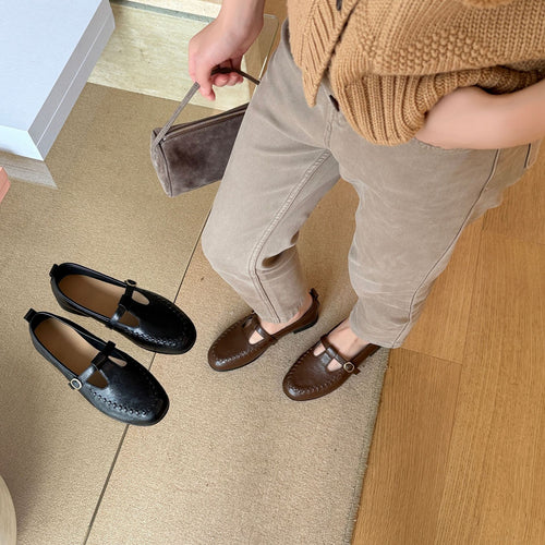Damen Mokassins mit modischen Cut-Outs und elegantem Schnallenverschluss EB