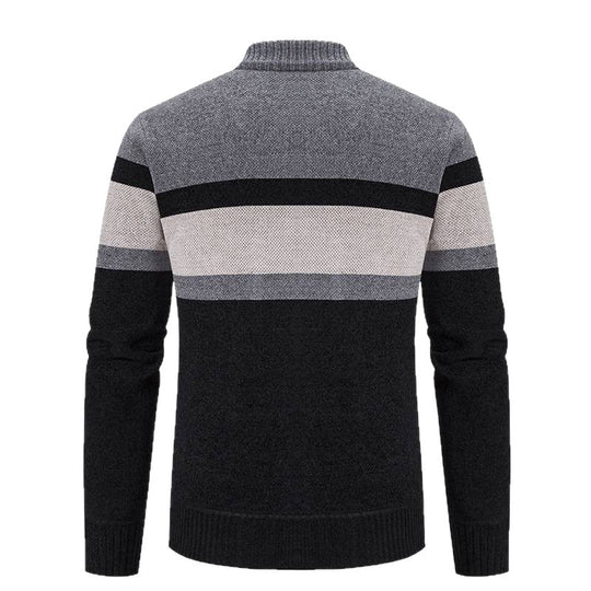 Herren Strickjacke mit strukturiertem Design und hochschließendem Kragen EB