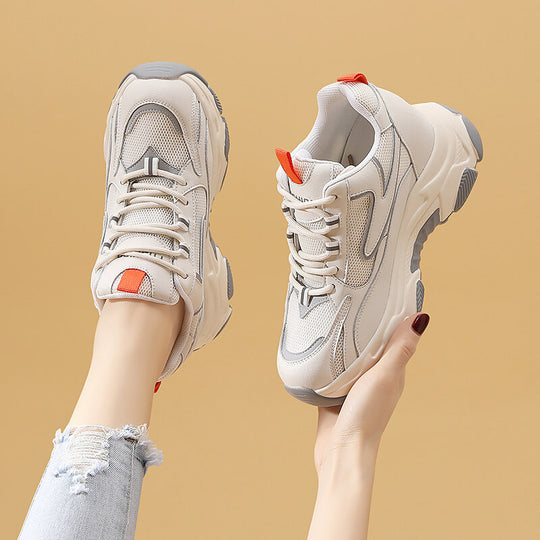 Damen modische und bequeme Sneakers mit stoßdämpfender Sohle EB