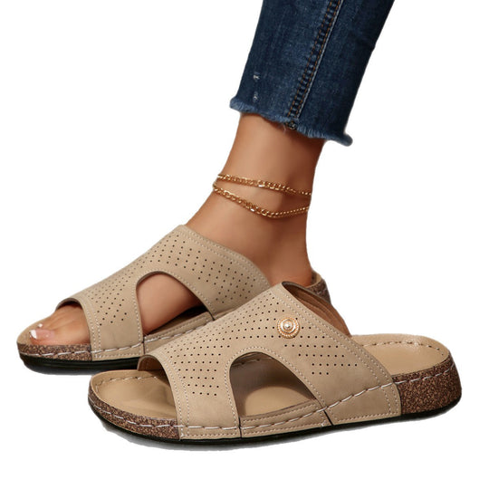 Damen Komfortable Badesandalen mit atmungsaktivem Obermaterial und ergonomischem Fußbett EB