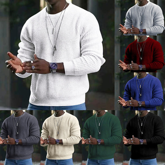 Herren modischer Strickpullover mit strukturierter Oberfläche und bequemem Schnitt EB