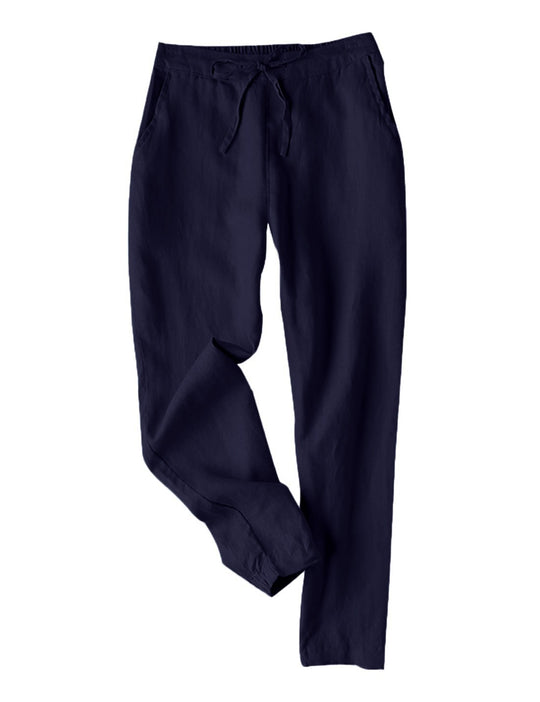 Damen Leichte Chinohose aus atmungsaktivem Leinenmix mit verstellbarem Bund EB