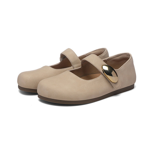Damen elegante Ballerinas mit modischem Riemchen und zeitloser Schnalle EB