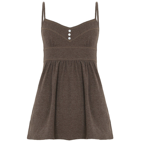 Damen Spaghetti-Trägertop mit eleganter Raffung EB