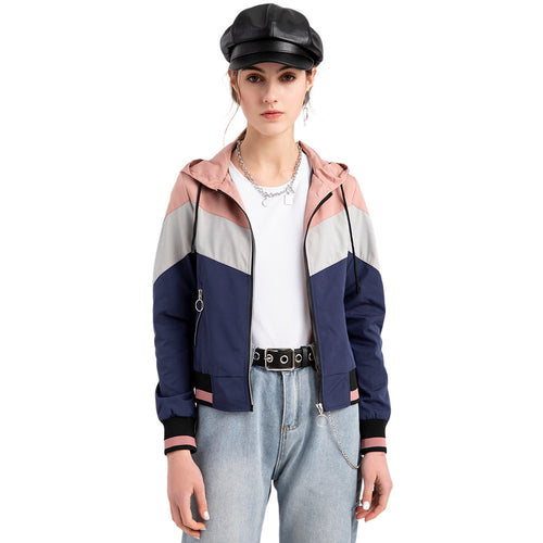 Damen sportliche Windbreaker-Jacke mit praktischen Reißverschlusstaschen EB