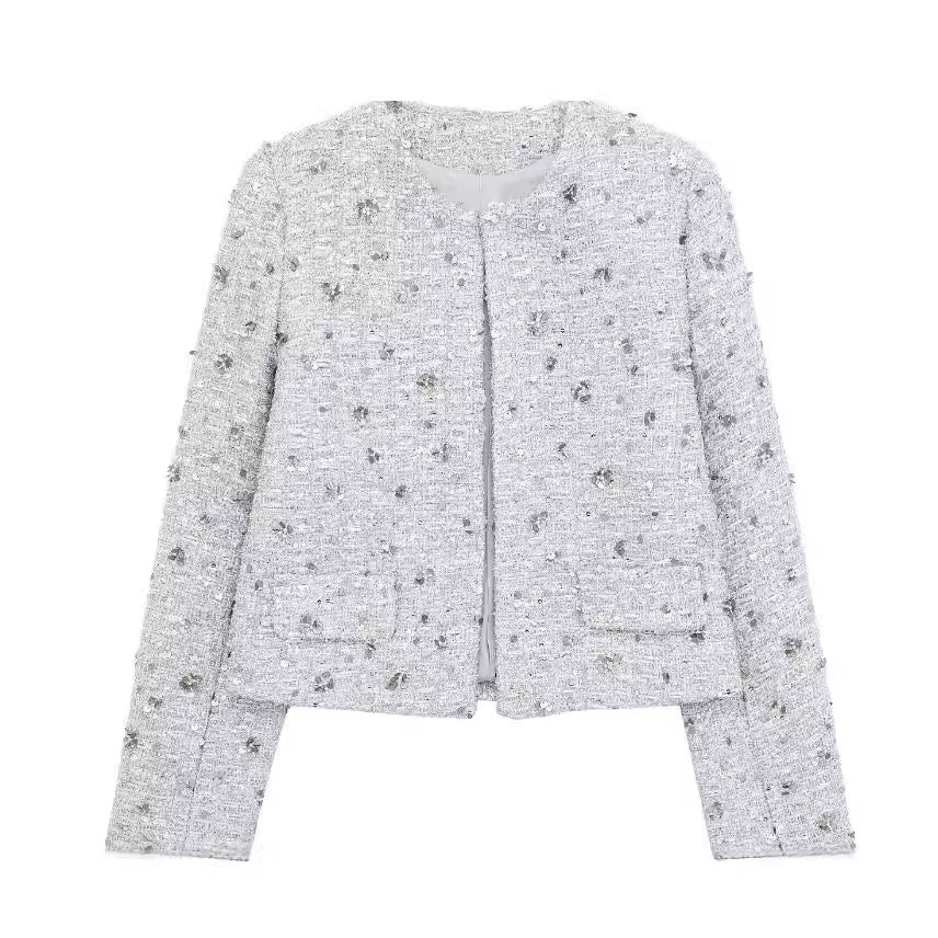 Damen elegante Jacke mit strukturiertem Design EB