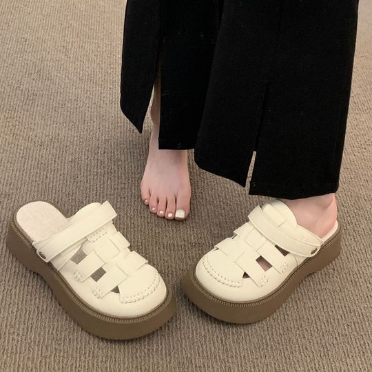 Damen Clogs mit verstellbaren Riemen und komfortablem Plateau EB