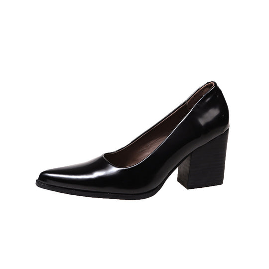 Damen elegante spitze Pumps mit Blockabsatz EB