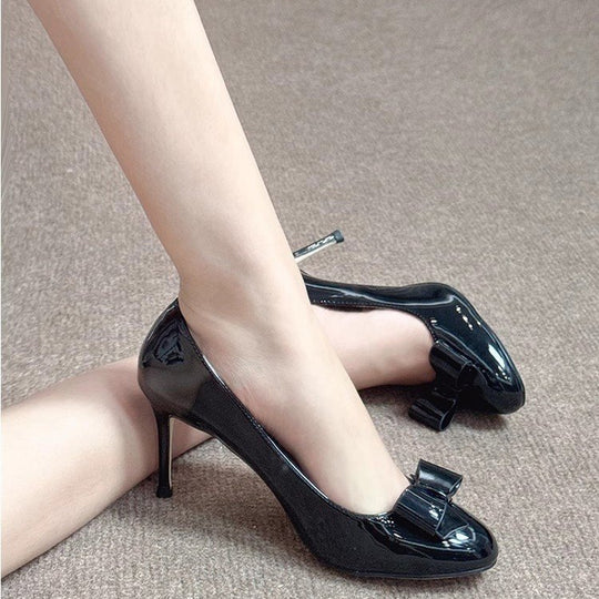 Damen elegante Pumps mit dekorativer Schleife und hohem Absatz EB
