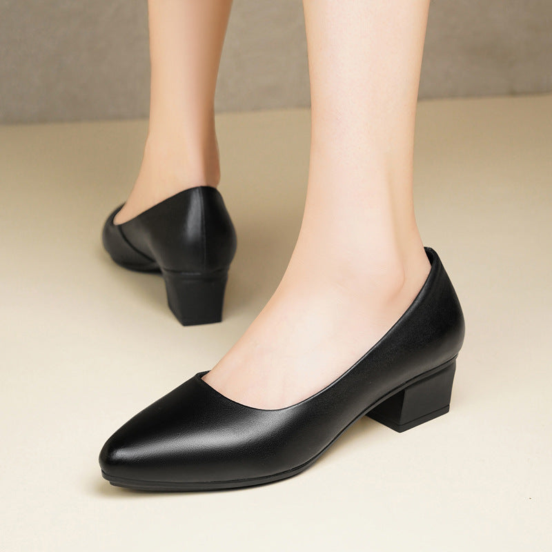 Damen elegante Pumps mit strukturiertem Blockabsatz EB