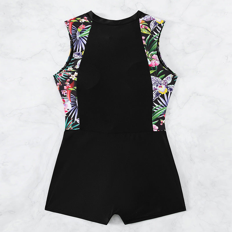 Damen Schwimmanzug mit floralen Einsätzen EB
