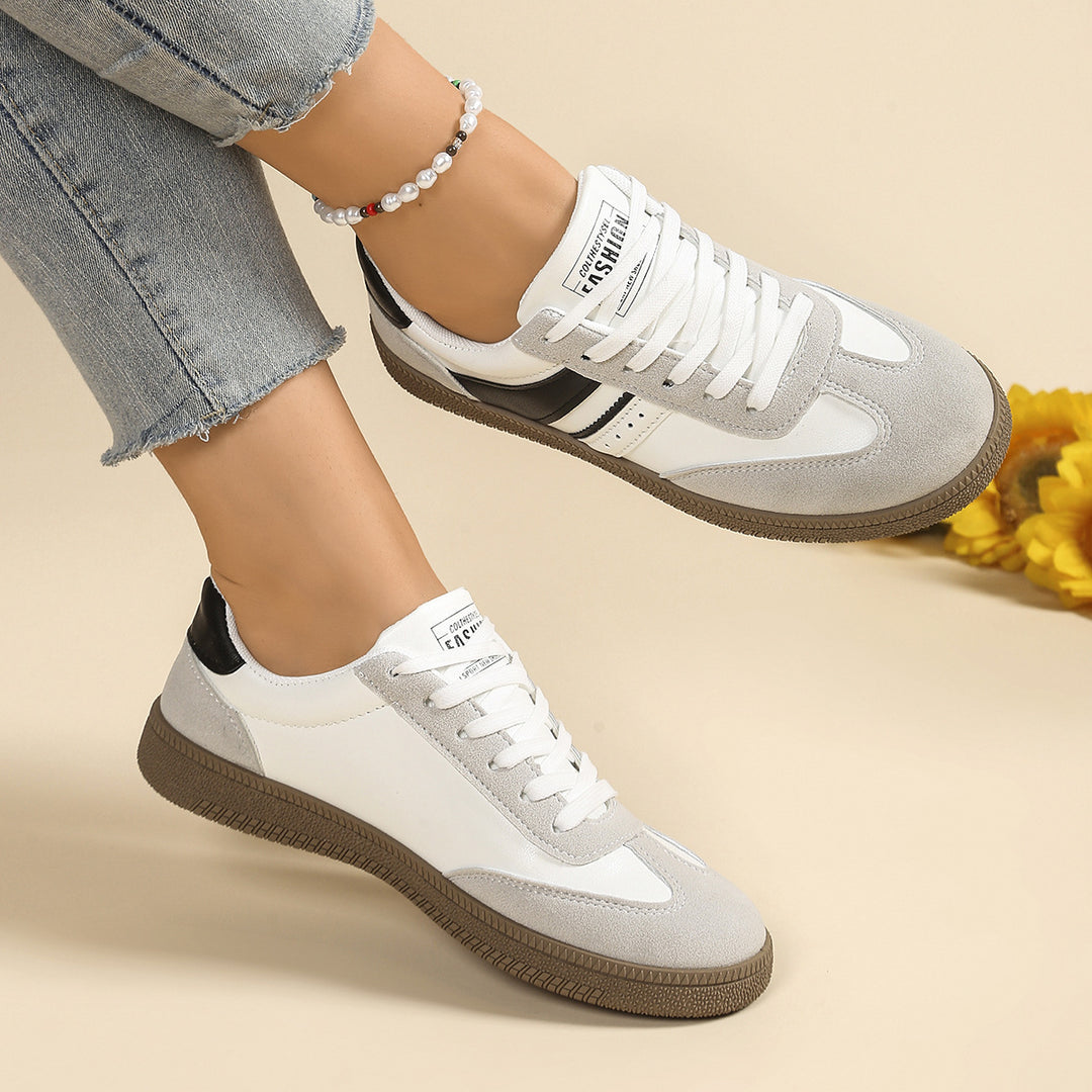 Damen Sportliche Sneakers mit hochwertiger Leder-Verarbeitung und rutschfester Gummisohle EB