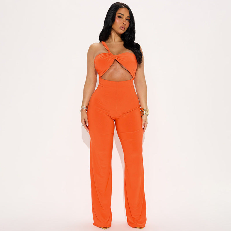 Damen eleganter Jumpsuit mit raffiniertem Twist-Design EB