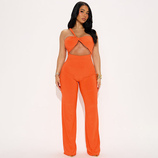 Damen eleganter Jumpsuit mit raffiniertem Twist-Design EB
