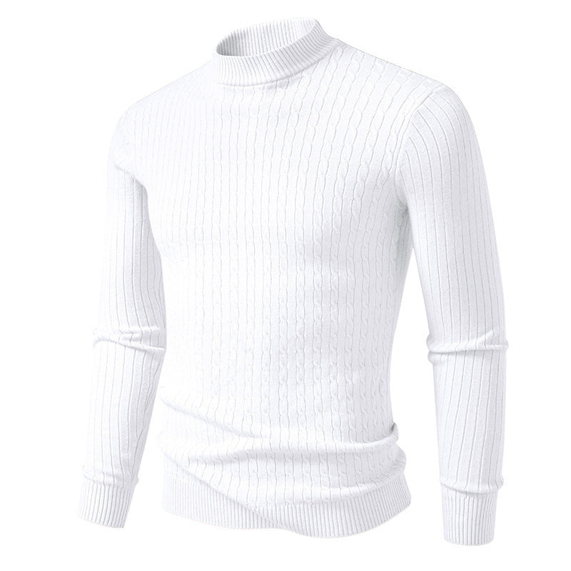Herren modischer Rollkragenpullover mit strukturierter Oberfläche EB