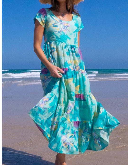 Damen maxikleid mit traumhaften Blumendruck EB