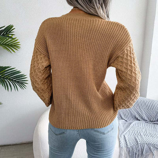 EB | Strickpullover mit Strukturärmeln Acryl Bequem und Trendy