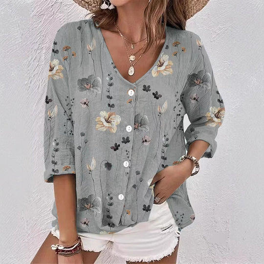 Damen Bluse mit floralem Druck und lässigem Schnitt EB