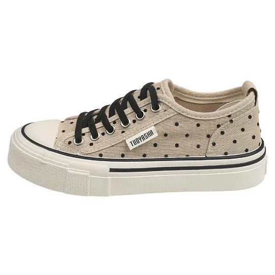 Damen Freizeit Sneakers mit gepolsterter Innensohle und punktemuster EB