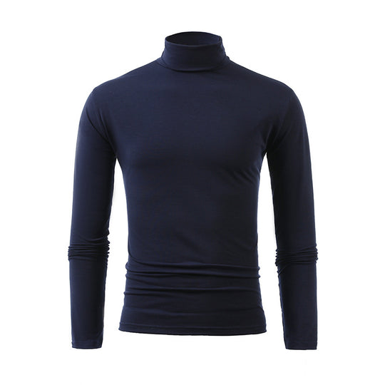 Herren nan schlankes Rollkragen-Langarmshirt aus feinem Baumwoll-Stretch Slim Fit EB