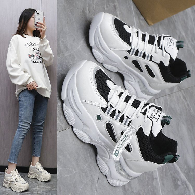 Damen Chunky Sneakers mit atmungsaktivem Mesh-Obermaterial und rutschfester Sohle EB