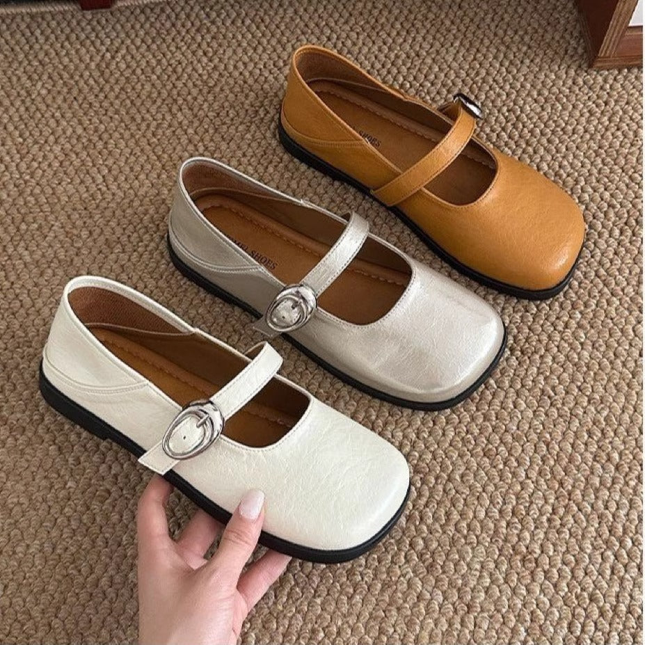 Damen Ballerinas mit modischer Schnallen-Applikation und bequemem Fußbett EB