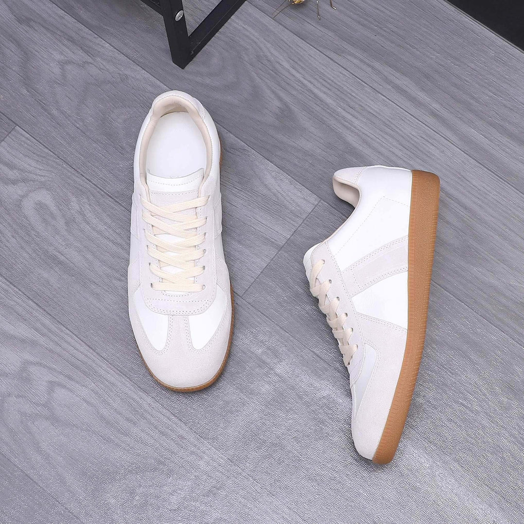 Damen Sportliche Leder Sneakers mit modischem Design und rutschfester Sohle EB