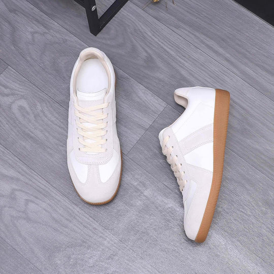 Damen Sportliche Leder Sneakers mit modischem Design und rutschfester Sohle EB