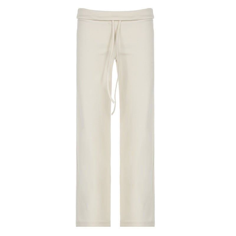 Damen weite Freizeit-Hose mit verstellbarem Bund und komfortablem Schnitt EB