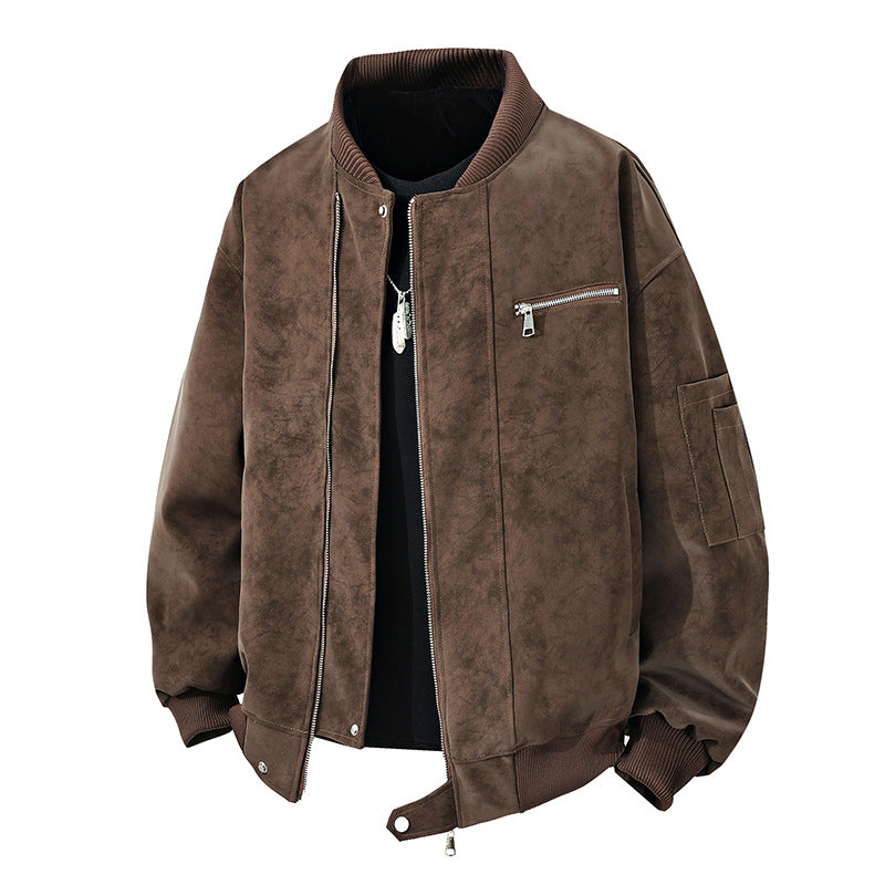 Herren Trendige Bomberjacke im Vintage-Look mit praktischem Reißverschluss und stylischen Details EB