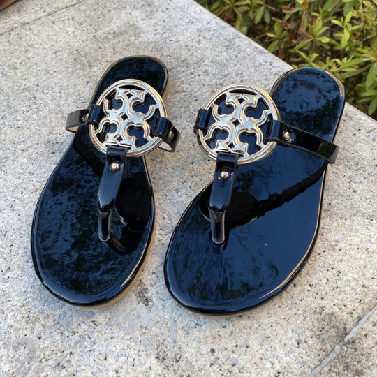 Damen Flip-Flops mit elegantem Logo-Applikation EB