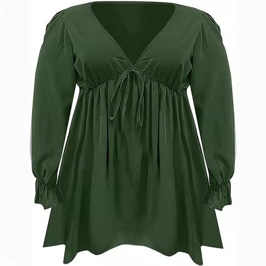 Damen Bluse mit eleganten Rüschendetails und modischem Print EB