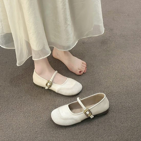 Damen elegante Ballerinas mit modischer Schnallenverzierung EB