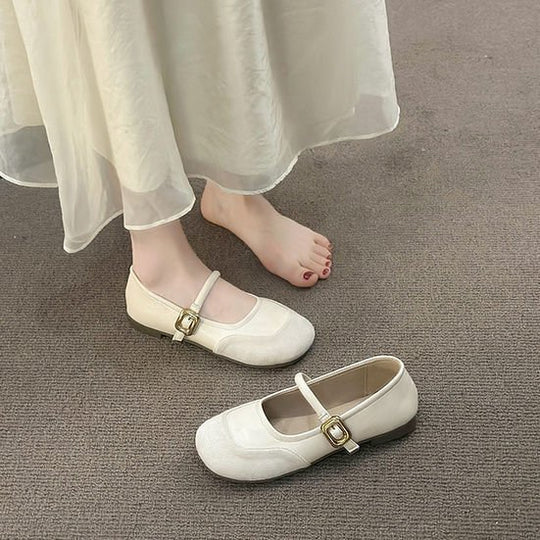 Damen elegante Ballerinas mit modischer Schnallenverzierung EB