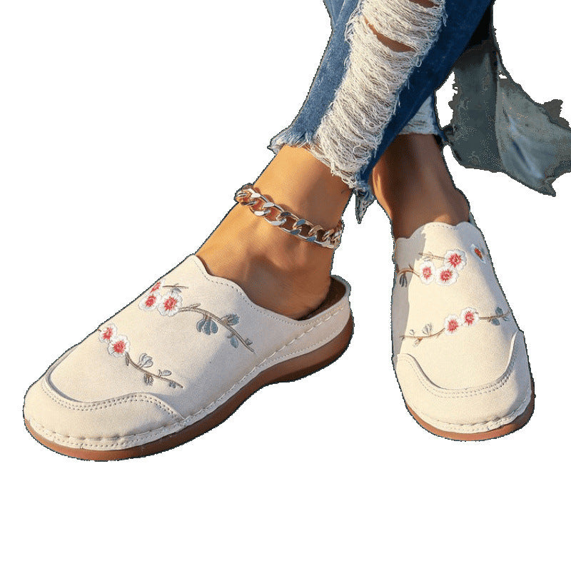 Damen geschlossene Clogs mit floralem Design und komfortablem Fußbett EB