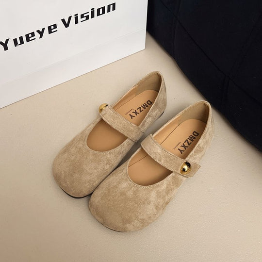 Damen elegante Ballerinas mit dekorativem Riemchen und hochwertiger Oberfläche EB