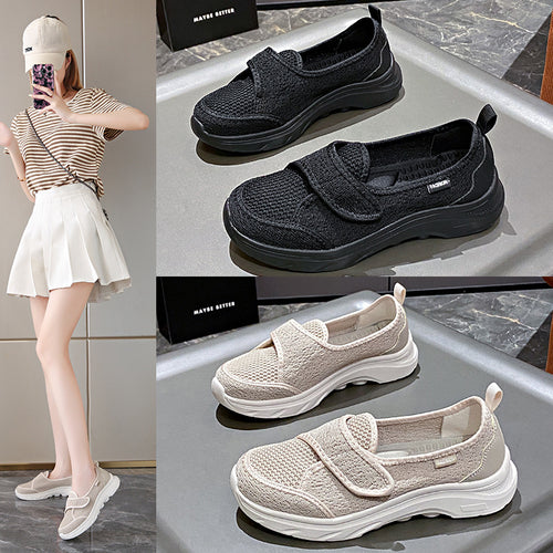 Damen Komfortable Slip-On Sneakers mit verstellbarem Klettverschluss EB