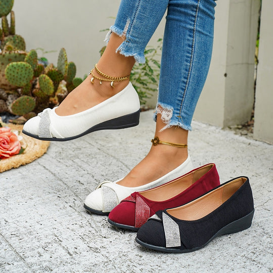 Damen Ballerinas mit funkelndem Strassband EB