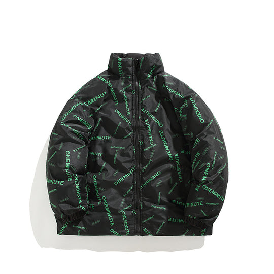Damen Steppjacke mit modernem Print und hohem Kragen EB