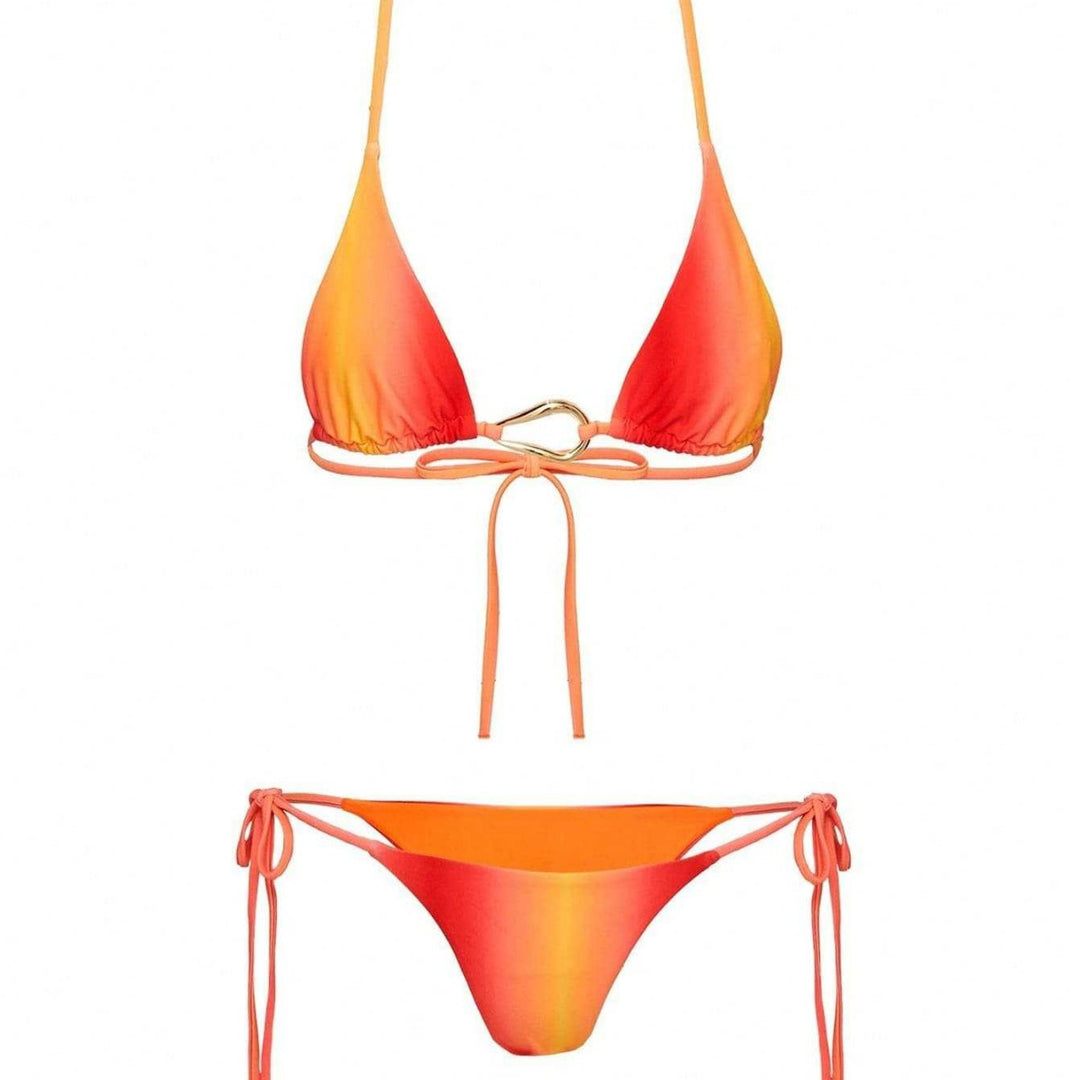 Damen Triangel-Bikini mit schimmerndem Ring-Detail EB