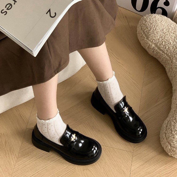 Damen Elegante Loafers mit modischer Schnallenverzierung EB
