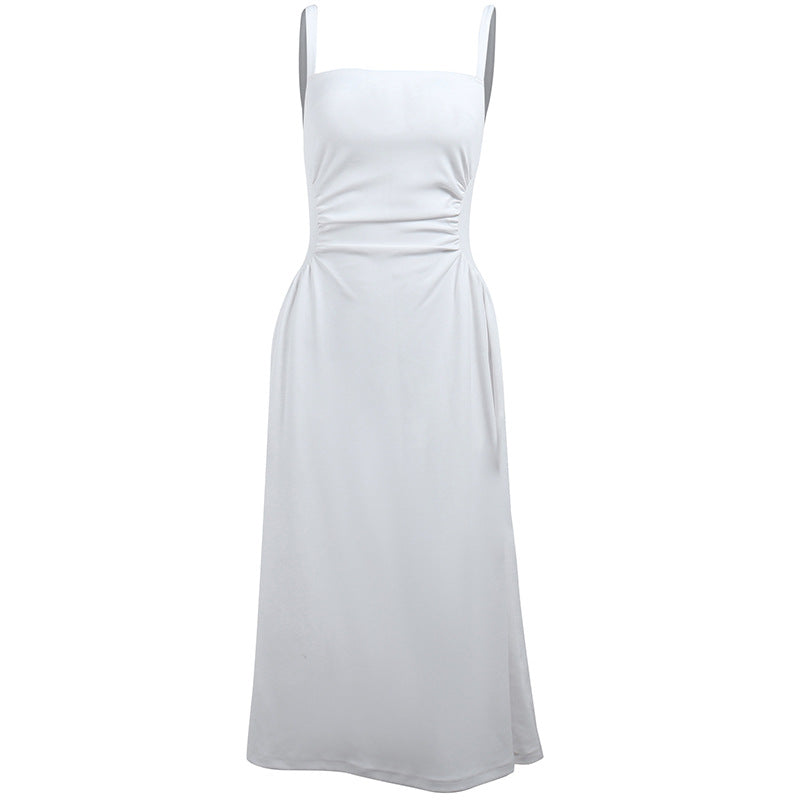 Damen Elegant geschnittenes Maxikleid mit raffinierten Rüschendetails EB
