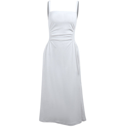 Damen Elegant geschnittenes Maxikleid mit raffinierten Rüschendetails EB