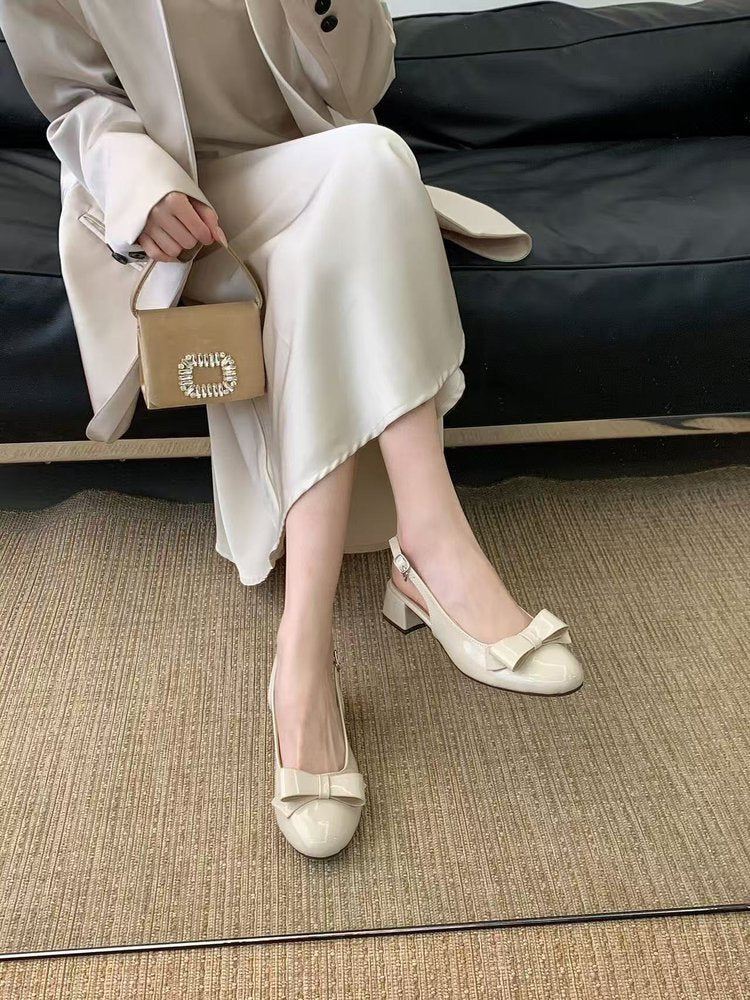 Damen elegante Sling-Pumps mit modischer Schleifenapplikation EB
