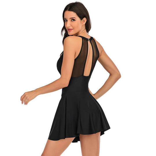 Damen Tankini mit fließendem Rock und unterstützendem Oberteil EB